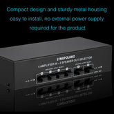 B042 4-in 2-out Power Amplifier Sound Switcher Loudspeaker Switch Distributor, 300W Per Channel Lossless Sound Quality, B042